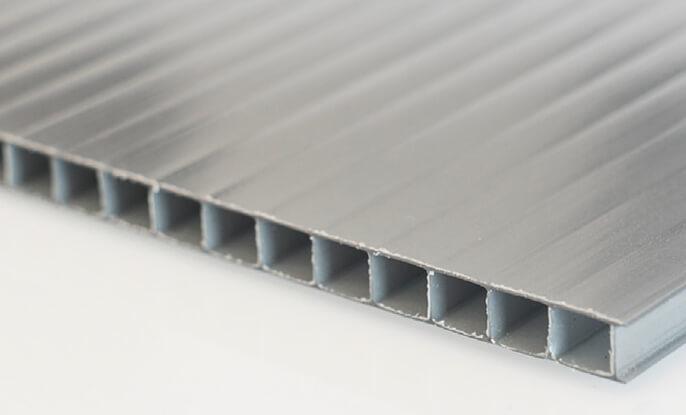 ALRİTA 70X70X10 MM GRİ OLUKLU POLİKARBON LEVHA